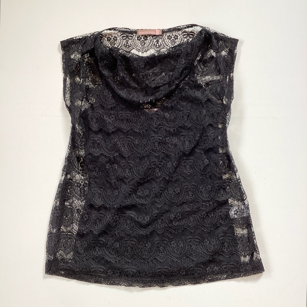 Maternite Designs Black Lace Maternity Top